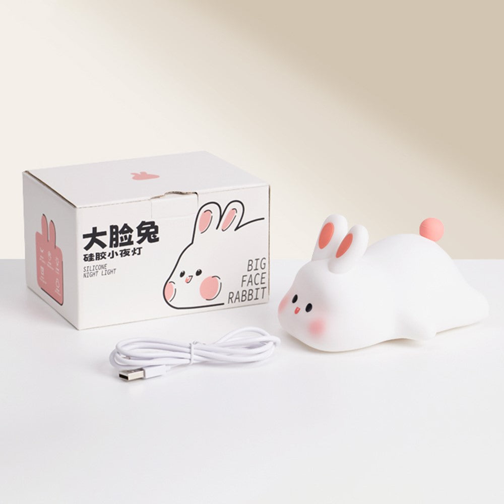 K-1153 Cute Rabbit Mini Night Light Children Bedside Sleeping Light Silicone Lamp
