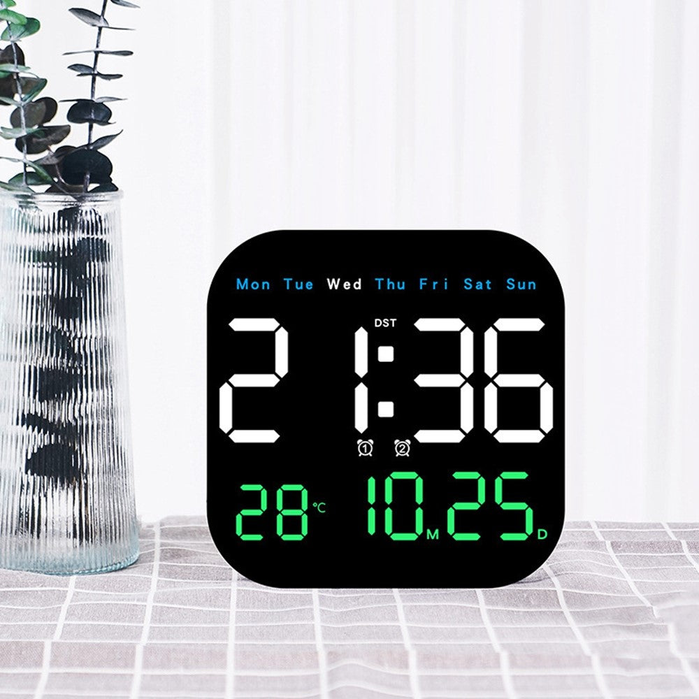 10.55 inch Digital Large Display Clock Electronic Clock with Date / Month / Temperature LED Display for Desk / Wall