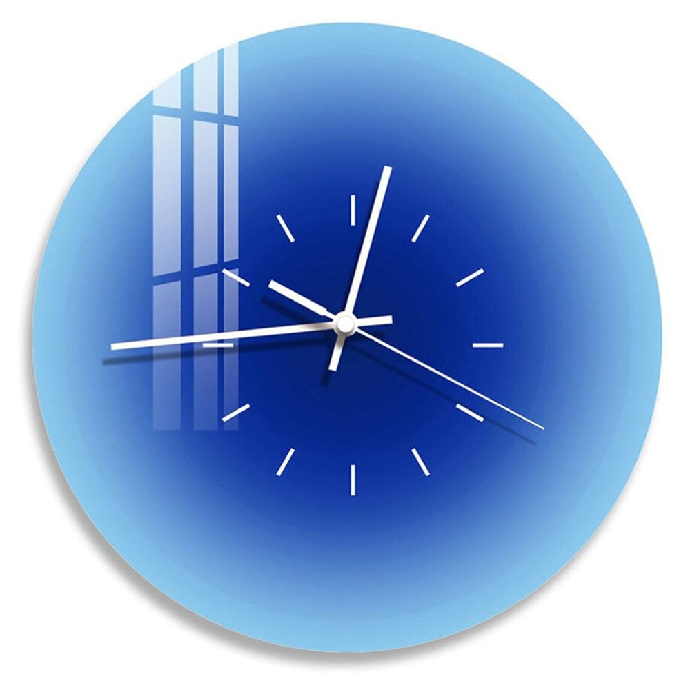 12 inch Sunset Wall Clock with Dial Scale Silent Gradient Glass Clocks for Home (No Battery)