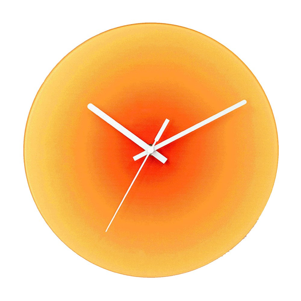 12 inch Sunset Wall Clock Silent Non-Ticking Gradient Glass Clocks for Home (No Battery)