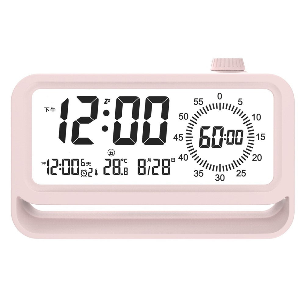 Digital Alarm Clock with Visual Timer 3 Level Brightness Countdown LCD Time Reminder (No Battery)