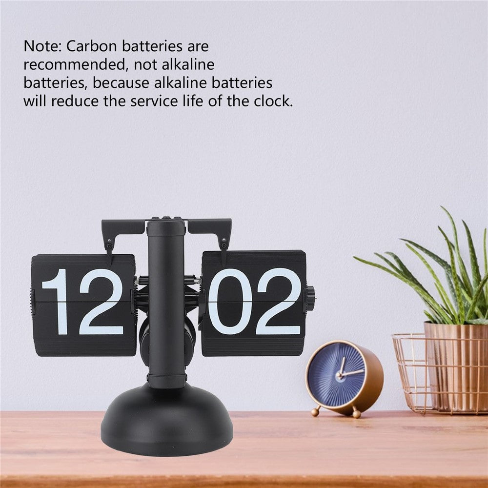 Retro Automatic Flipping Clock Balance Mechanical Flip Over Quartz Table Clock for Living Room