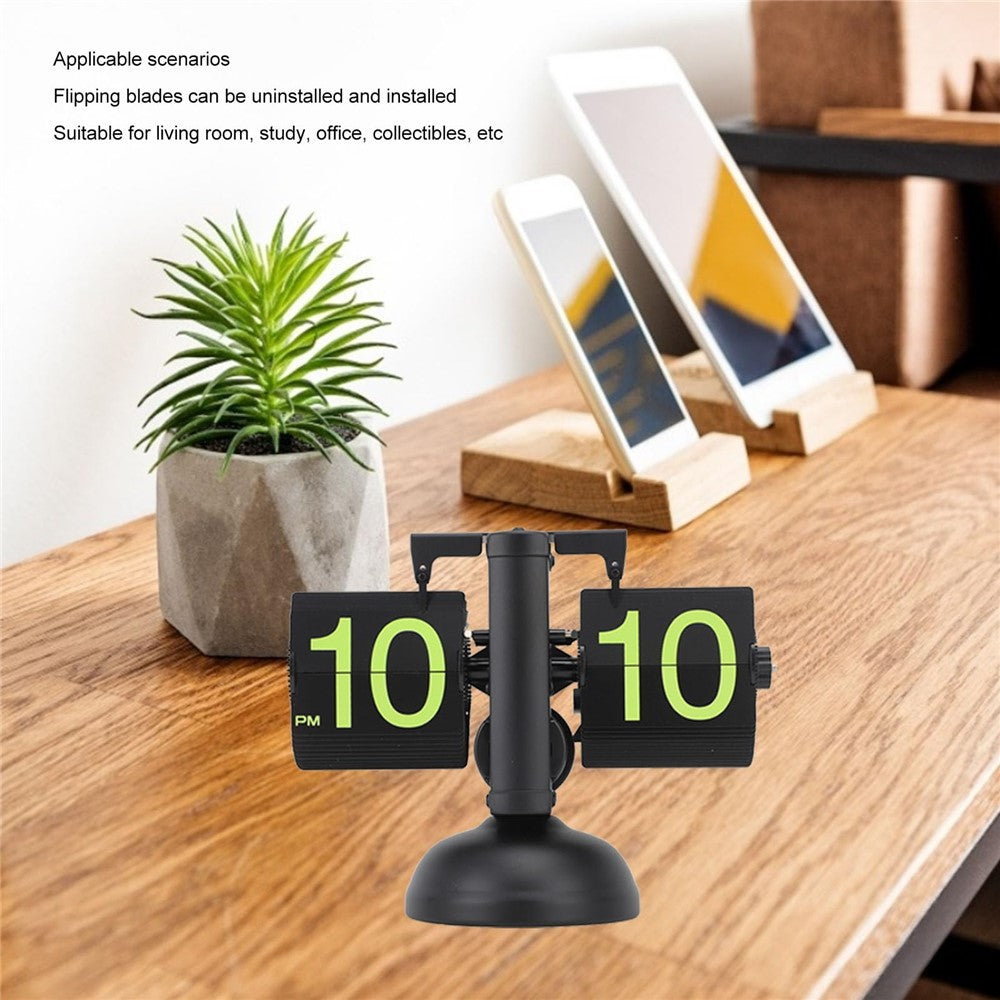 Automatic Flip Page Clock Home Retro Balance Page Turning Table Clock (without Battery)