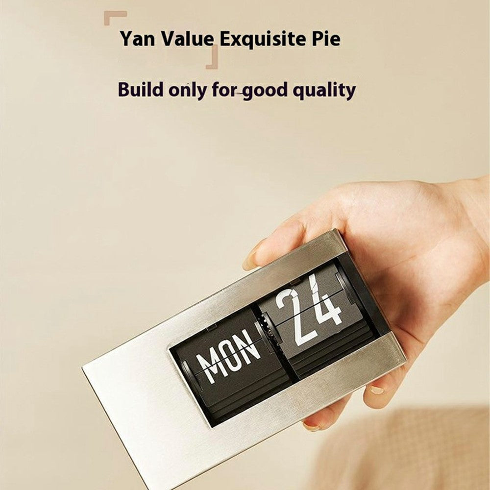 Minimalist Flip Calendar Table Clock Desktop Decor Smart Perpetual Calendar Flip Clock