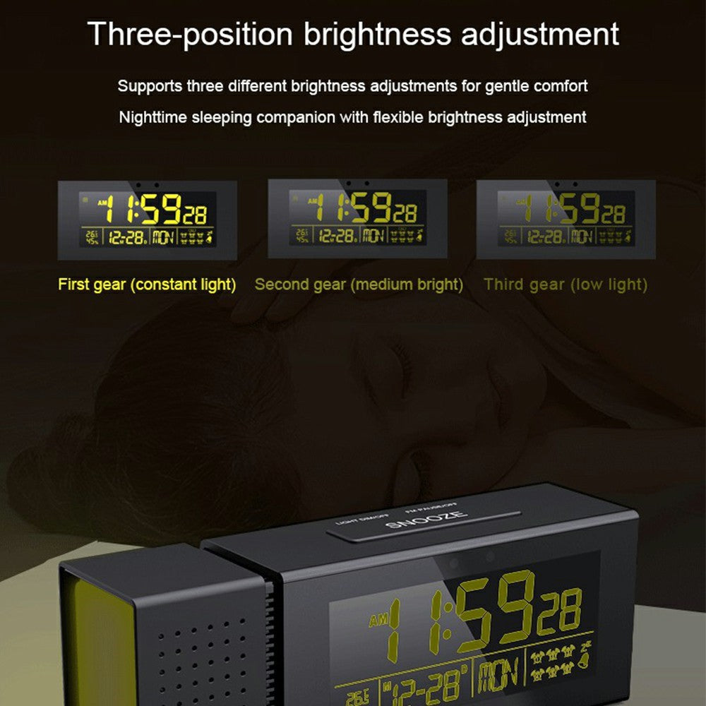 TS-P30 Creative Radio Alarm Clock with Color Alert Digital Display Sound Light IR Motion Sensor 7 Color Night Light