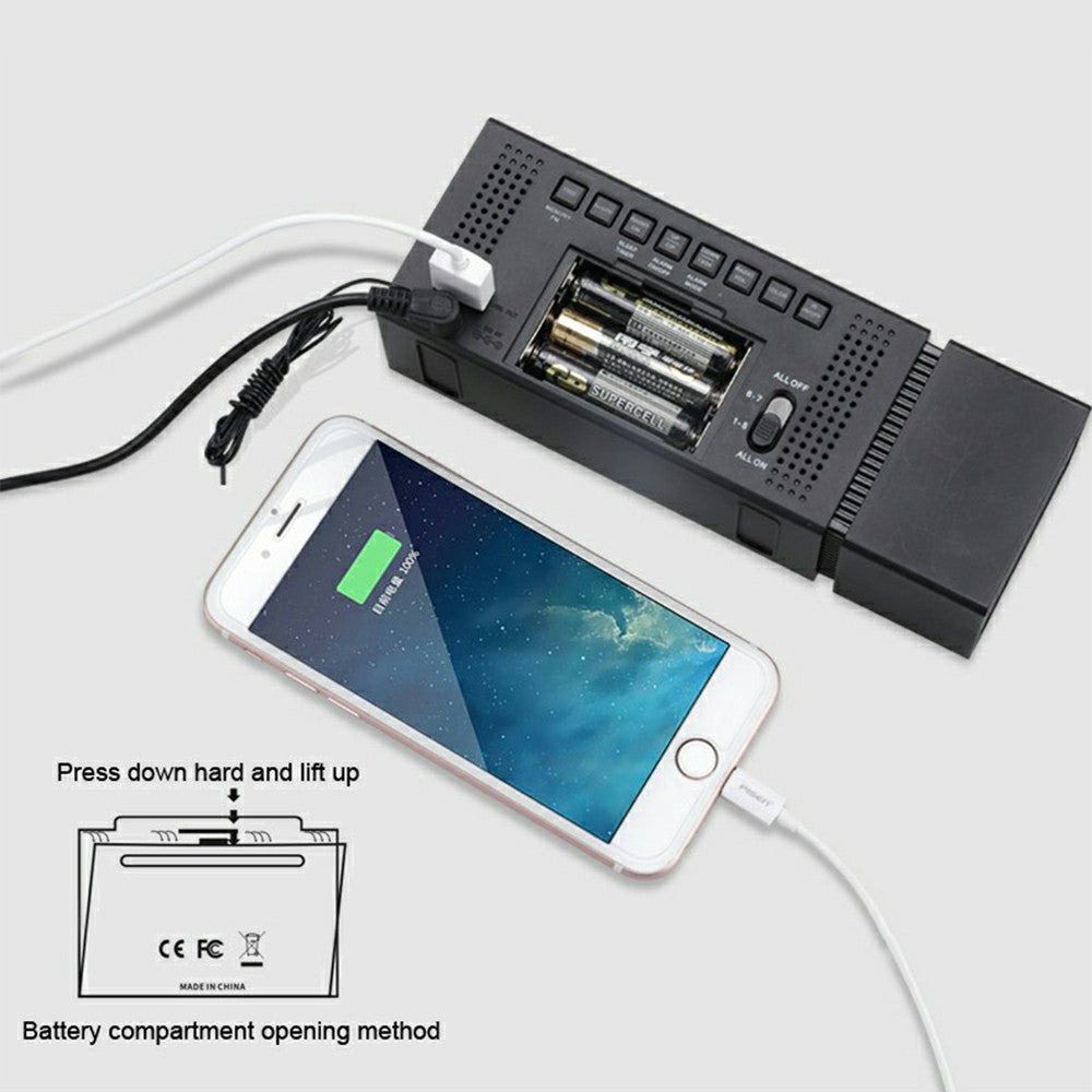 TS-P30 Creative Radio Alarm Clock with Color Alert Digital Display Sound Light IR Motion Sensor 7 Color Night Light
