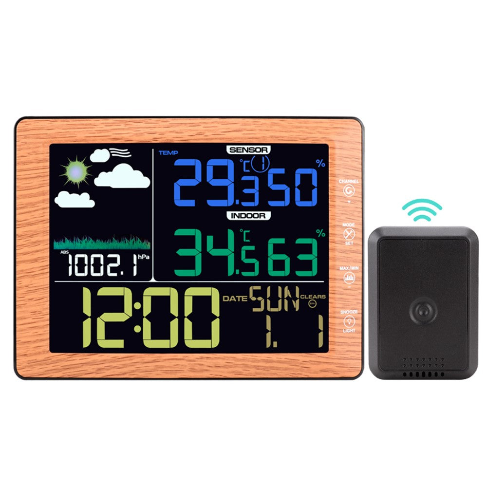 TS-8210 Color Screen Wireless Weather Clock Indoor Outdoor Thermometer Hygrometer Wall Clock