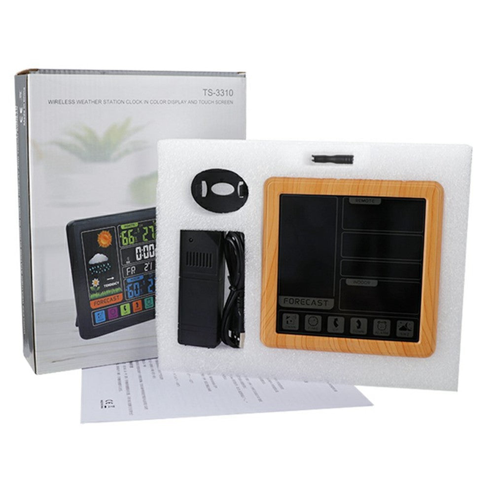 TS-3310 Multifunctional Touch Screen Wireless Weather Station Clock Indoor Outdoor Thermometer Hygrometer