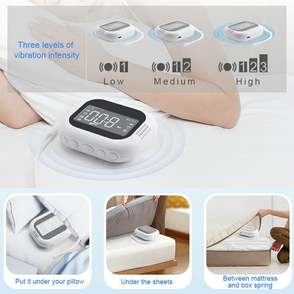 TS-BC700F Multifunction Vibrating Alarm Clock Portable FM Radio for Deaf Elderly Heavy Sleepers