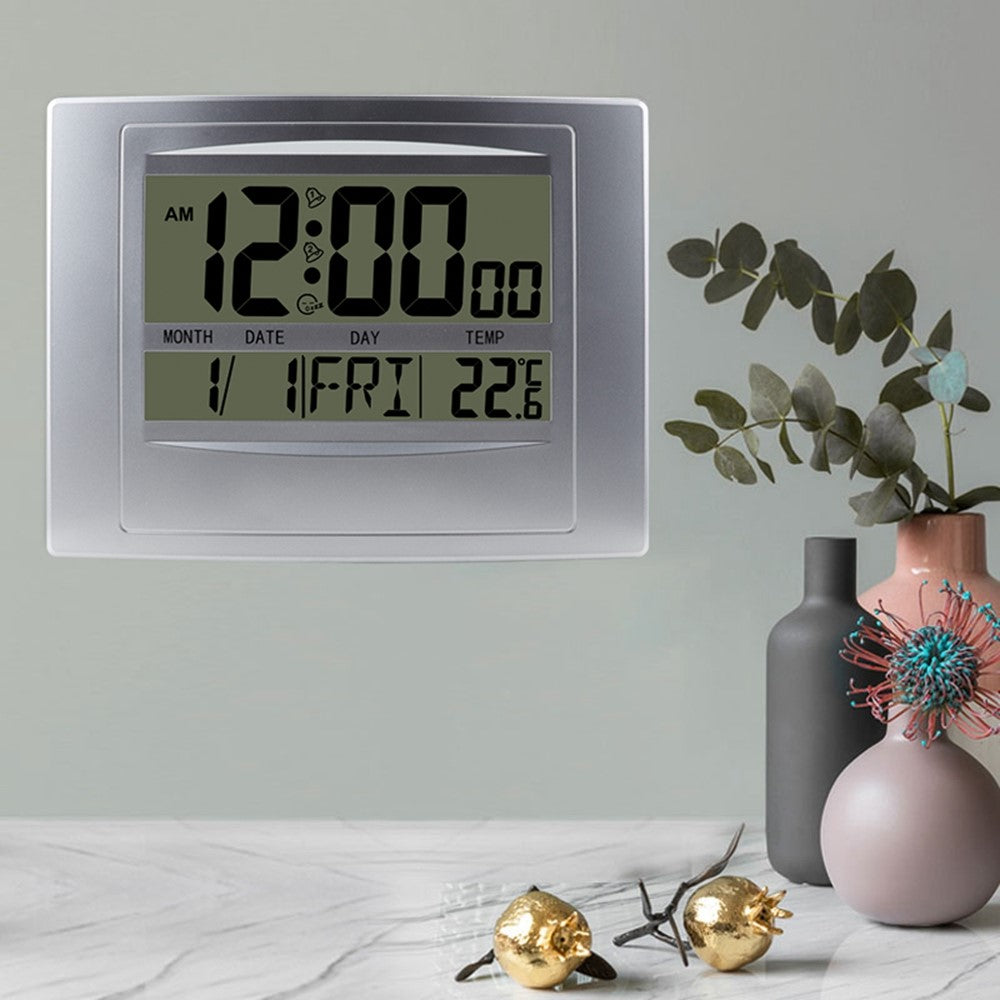 TS-H129Y Multifunction Digital Alarm Clock Large Screen Calendar Temperature Display Wall Clock