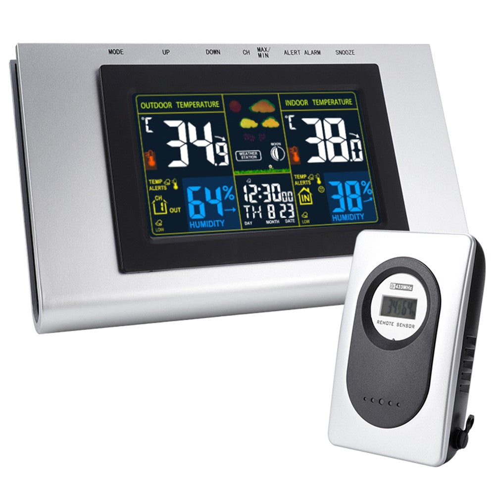 TS-H127G Multifunction Wireless Weather Station Color Display Alarm Clock Digital Thermometer Hygrometer