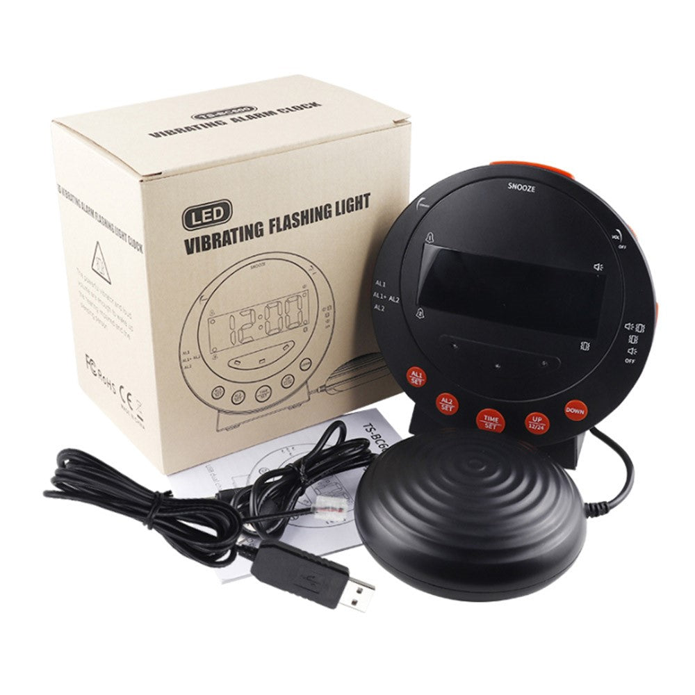 TS-BC610 LED Vibrating Flashing Light Loud Alarm Clock Phone Call Reminder for Hearing Impaired