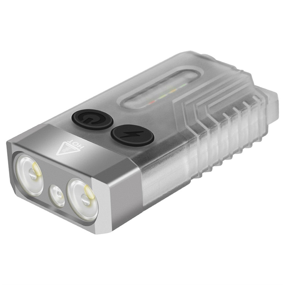 V10 Mini EDC Flashlight Multifunction 365nm UV Identification Work Light with Warning Alarm