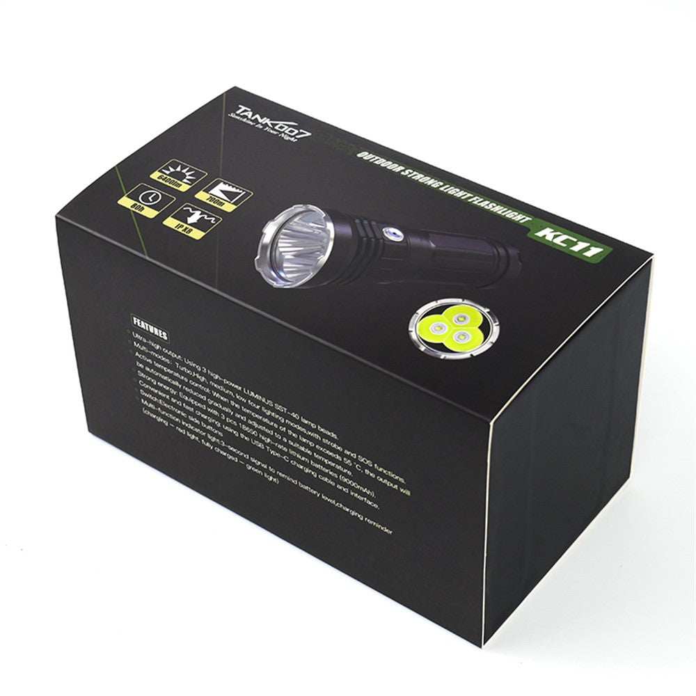 TANK007 KC11 IPX8 Waterproof High Power LED Flashlight 6 Modes 8000 Lumens Rechargeable Torch