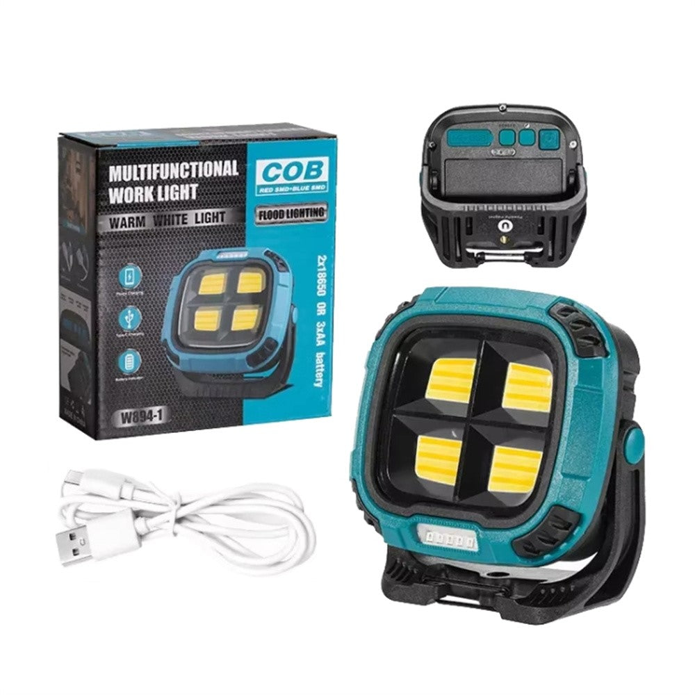 W894-1 COB Magnetic Floodlight Work Lamp Portable Emergency Flashlight (No Battery)