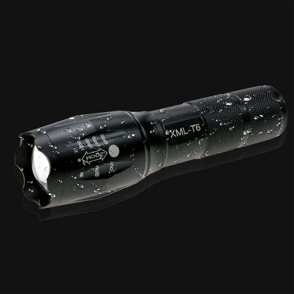 ULTRAFIRE A100 USB Rechargeable Flashlight 5 Modes Adjustable Focus Waterproof T6 LED Torch, with EU Plug Charger