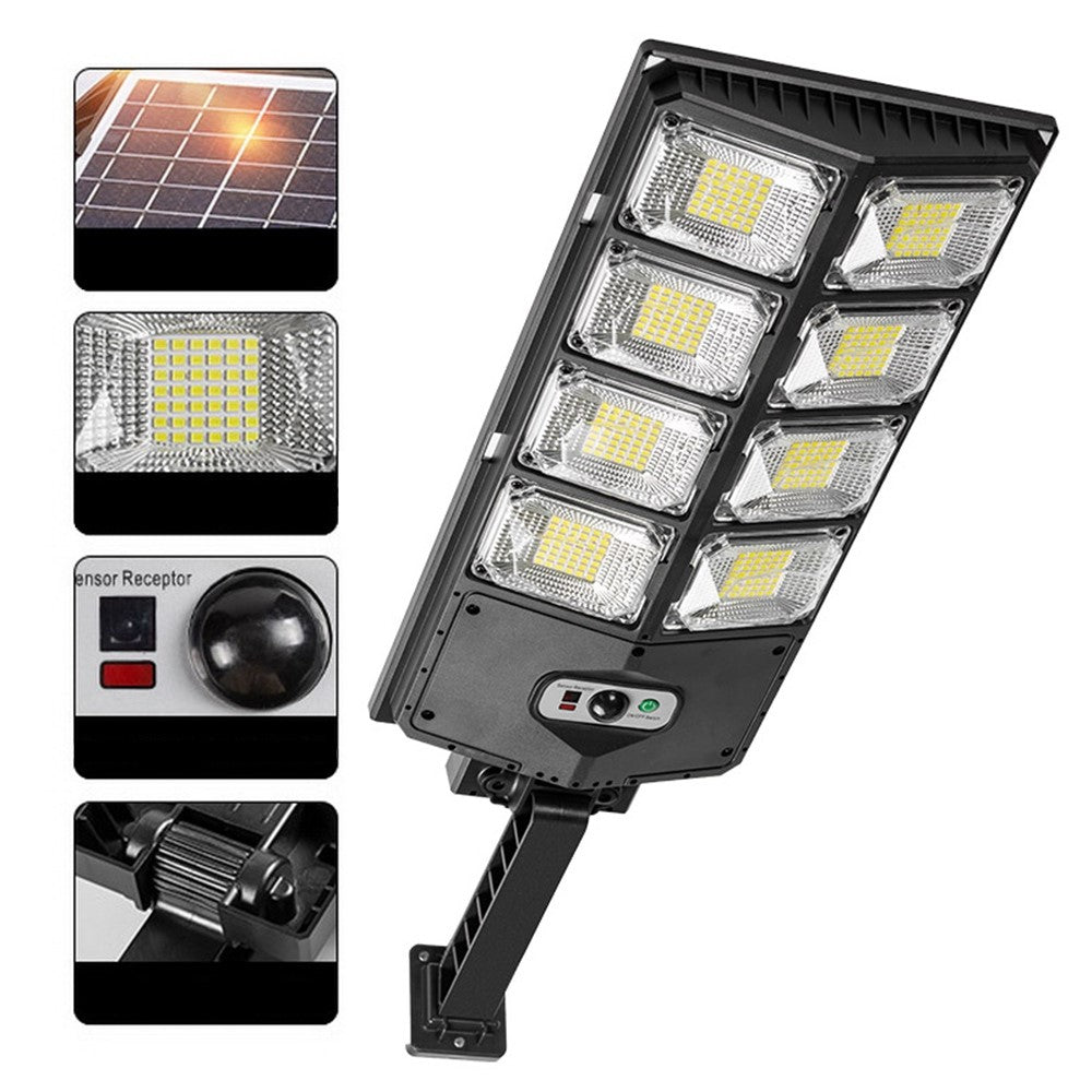 W789AB-4 Waterproof LED Solar Motion Sensor Lights Outdoor Street Lights with Remote Control 3 Lighting Modes Security Light for Front Door Yard Garage