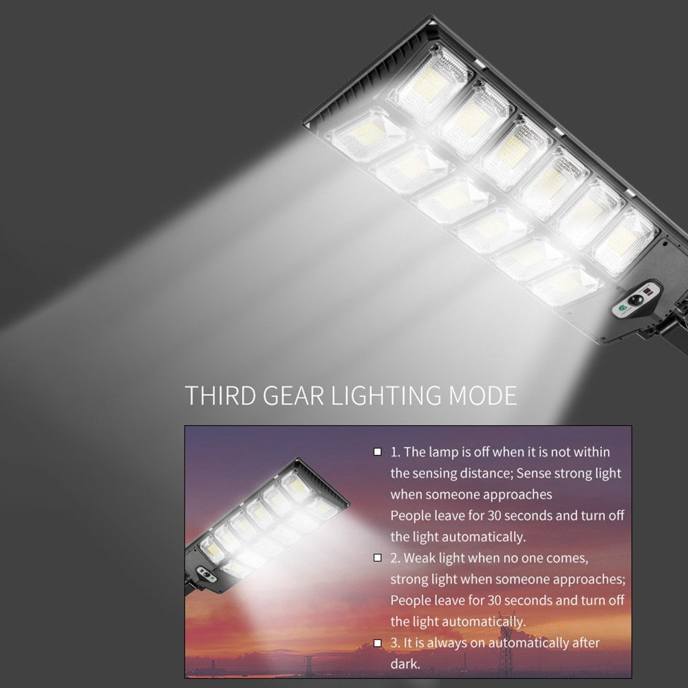 W789B-6 LED Solar Motion Sensor Lights Outdoor Street Lights with Multi-Angle Adjustable / 3 Lighting Modes IP65 Waterproof Security Flood Light for Front Door Yard Garage