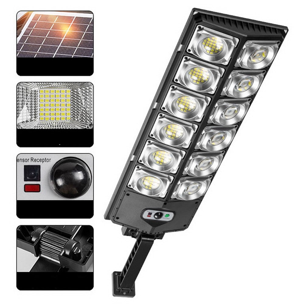 W789B-6 LED Solar Motion Sensor Lights Outdoor Street Lights with Multi-Angle Adjustable / 3 Lighting Modes IP65 Waterproof Security Flood Light for Front Door Yard Garage
