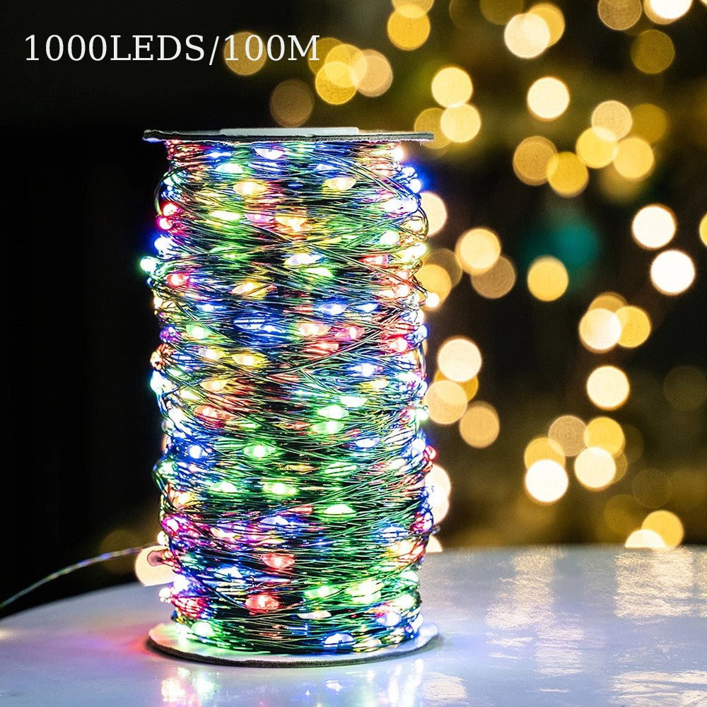 100m 1000 Leds 8 Modes IP44 Waterproof Copper Wire String Light Outdoor Decoration