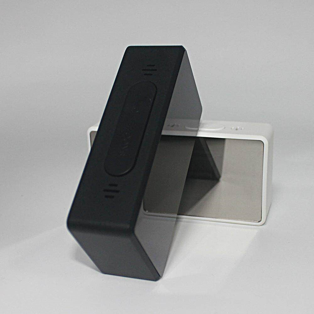 Mirror Digital Clock Snooze Bedside Alarm Clock with LED Display 12/24H Dual Format Clock (without Battery)