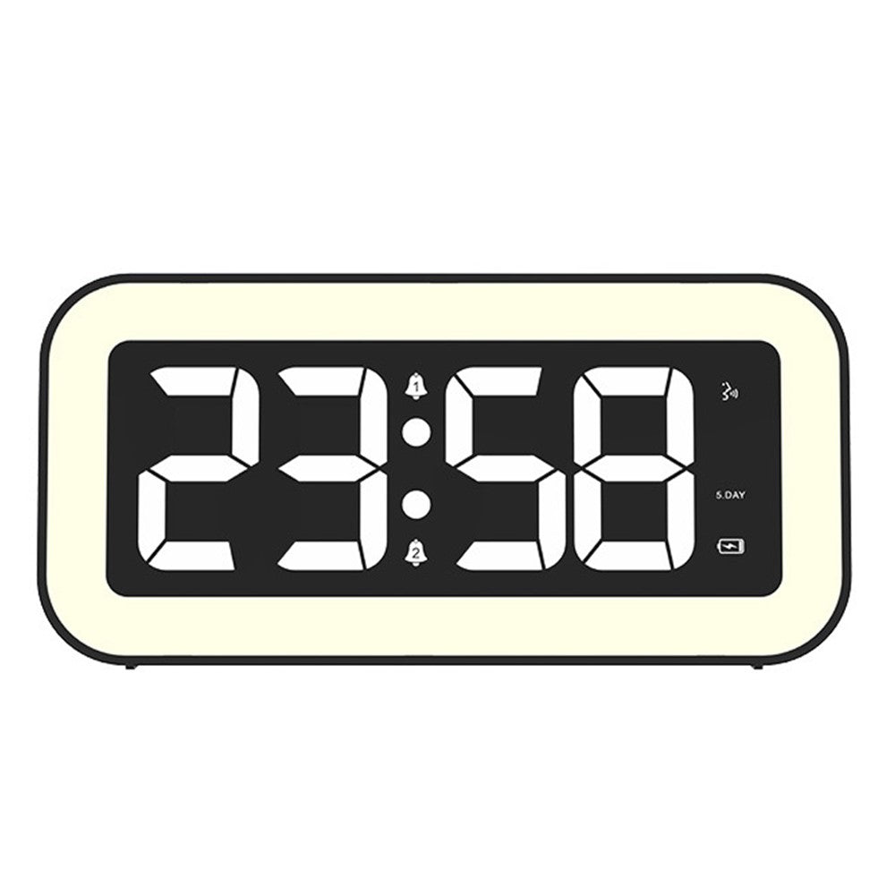 FY302 Digital Alarm Clock Voice Control Time Display LED Light Makeup Mirror for Office Home