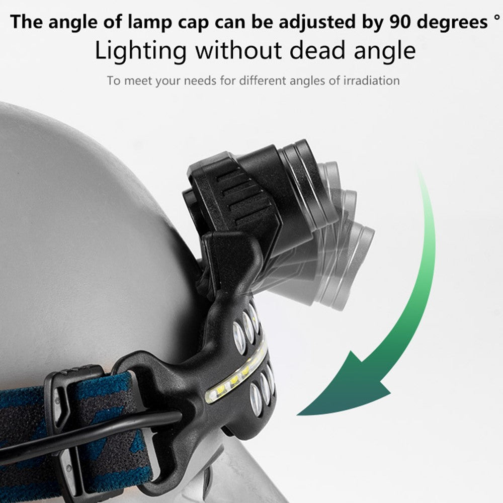 W691-1 Inductive Headlamp LED Motion Sensor Headlight Red Light Water Resistance Angle Adjustable Light for Running, Hiking, Reading, Camping, Outdoor Adventure