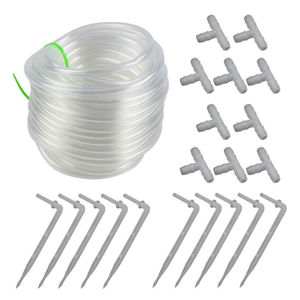 10m PVC Water Pipe Garden Drip Irrigation Clear Hose Fittings for Automatic Waterer