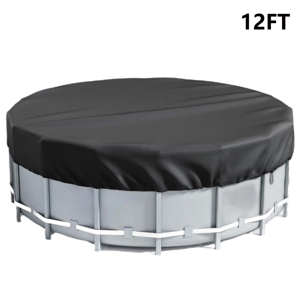 12FT Round Swimming Pool Cover 210D Oxford Cloth Solar Cover for Above Ground Pools