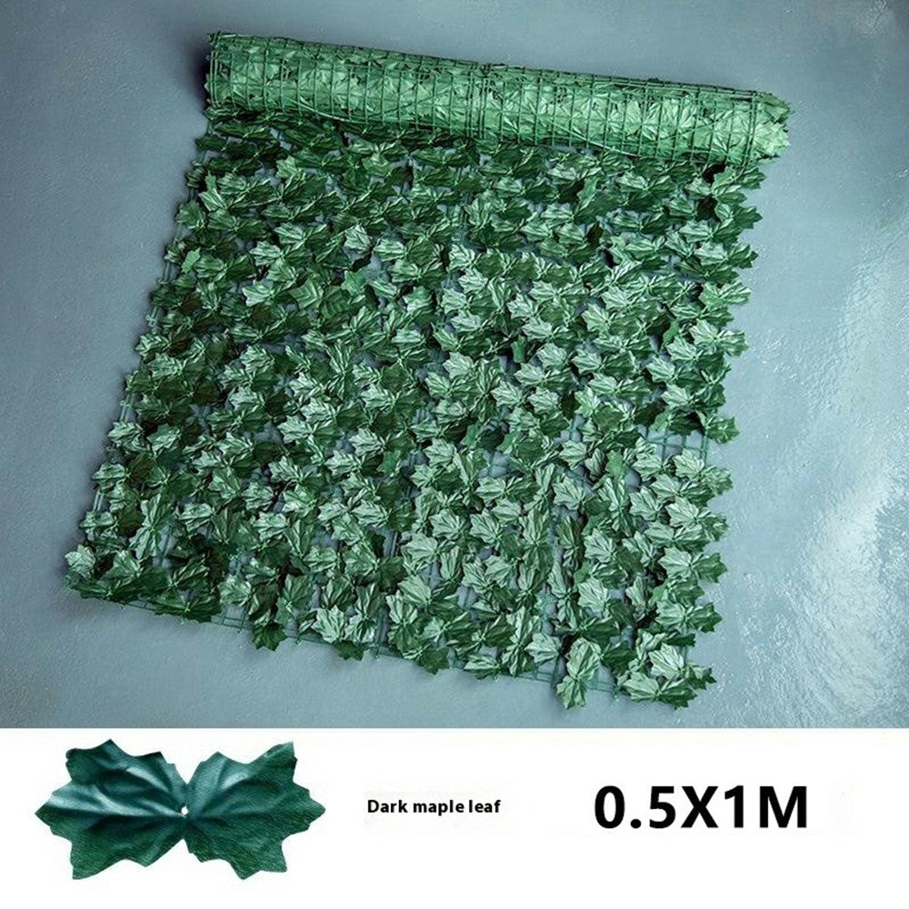 0.5 x 1m Dark Maple Leaf Artificial Hedge Faux Leaf Privacy Screen Fence Garden Balcony Decorative Barrier