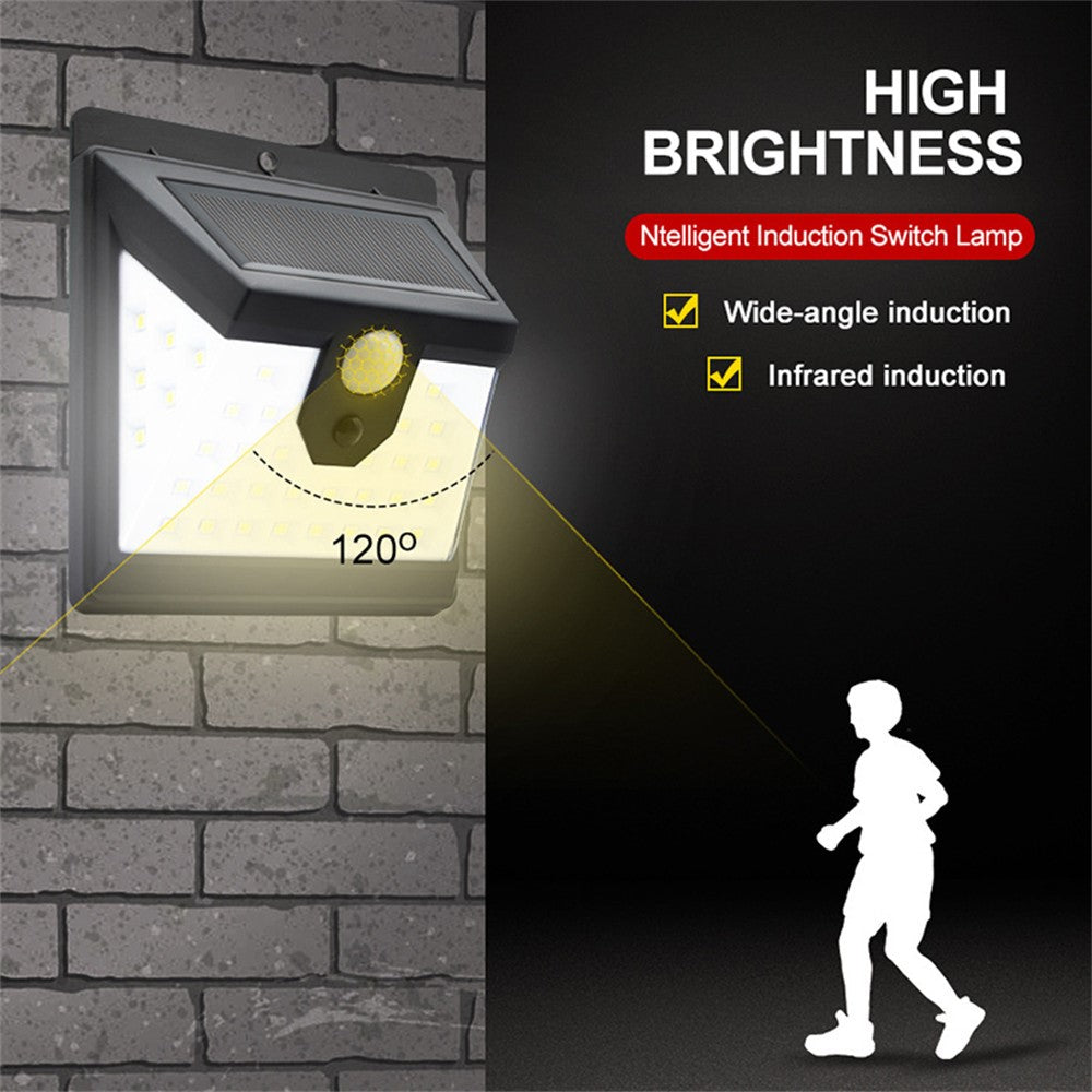40-LED Solar Powered Motion Sensor Wall Light IP65 Waterproof Outdoor Garden Yard Lamp