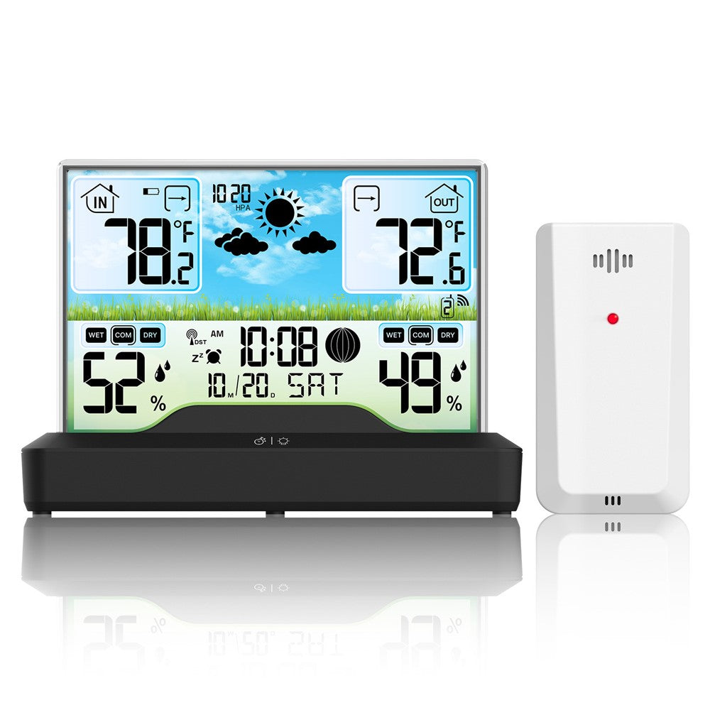Weather Forecast Clock Electronic Indoor Temperature Humidity Meter RF Wireless Alarm Clock Weather Station