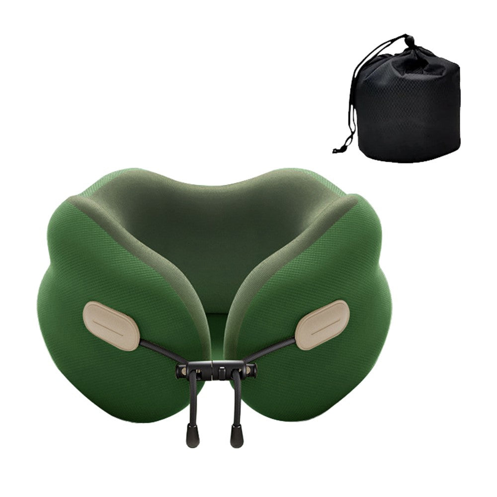 20x20x13cm Standard Size Memory Foam U-Shaped Travel Pillow Portable Neck Support Pillow with Storage Bag for Airplane Office