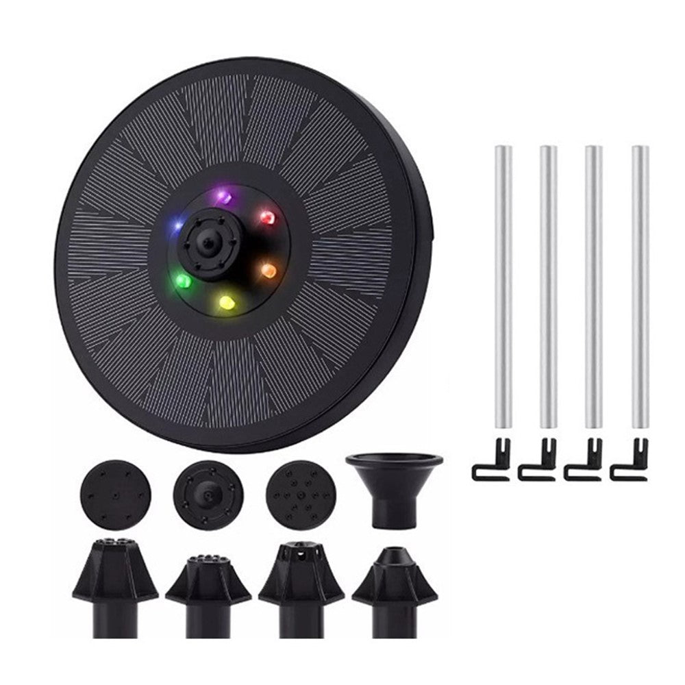 SP13D LED Solar Floating Fountain 3W Water Pump with 900mAh Battery / 8 Nozzles for Outdoor Garden Water Feature