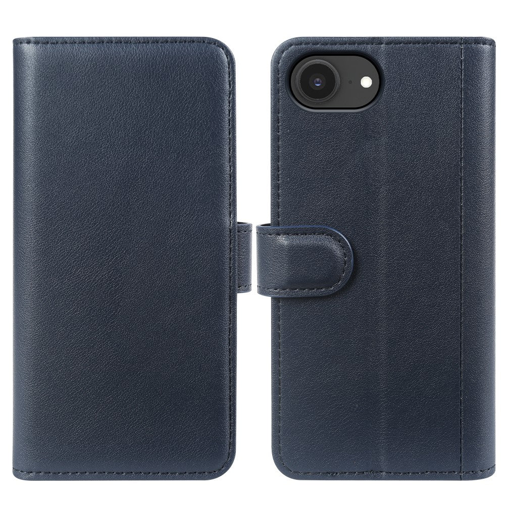 For iPhone 17e / 16e Case Genuine Split Leather Phone Cover with Wallet Stand