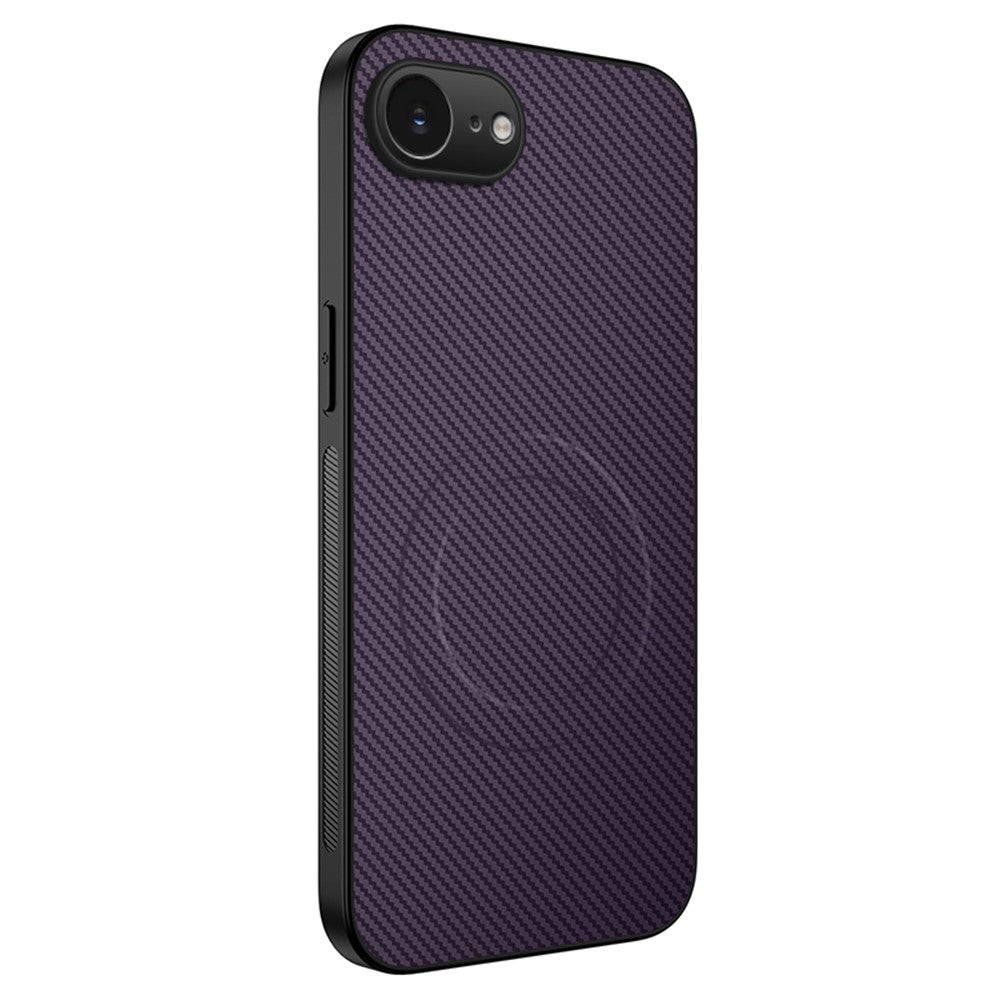 WANLONFENG iPhone 17e/16e Hülle mit MagSafe, Carbon-Optik PC TPU