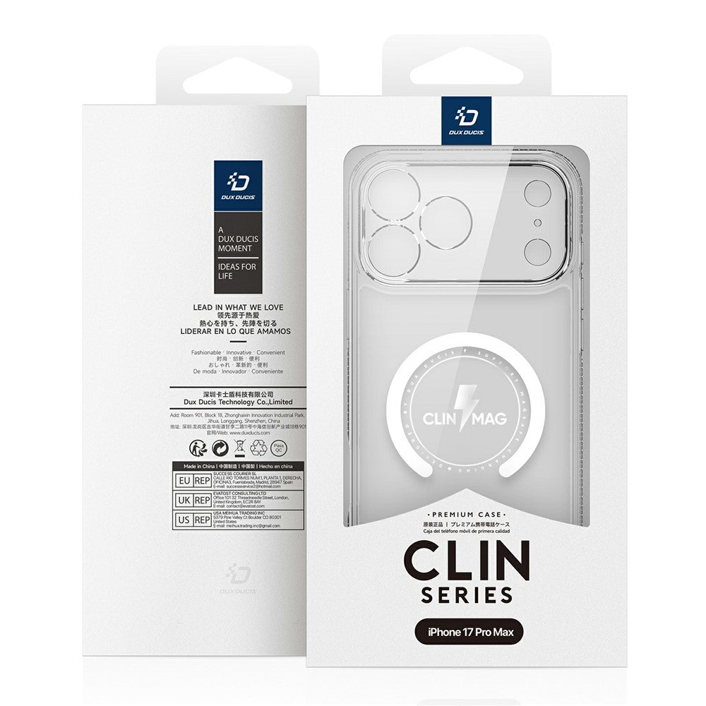 DUX DUCIS Clin Series for iPhone 17 Pro Max Case PC + TPU Clear Magnetic Phone Cover Compatible with MagSafe