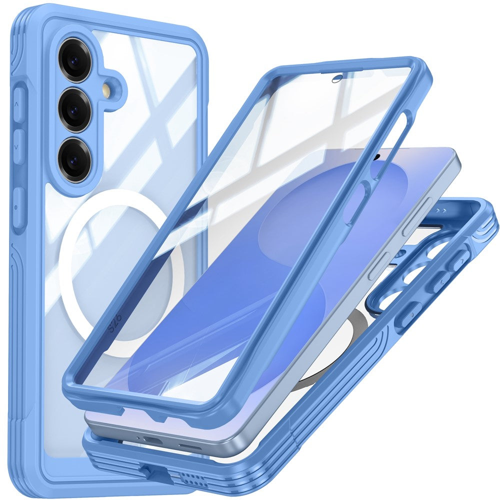 For Samsung Galaxy S26 Magnetic Case PC + TPU Phone Cover with Tempered Glass Screen Film
