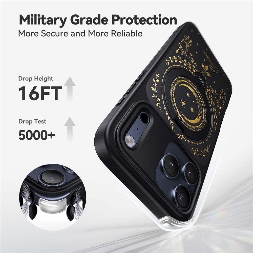CASEKOO Tarot Series for iPhone 18 Pro / 17 Pro Magnetic Case Rotating Ring Kickstand PC + TPU Shockproof Cover