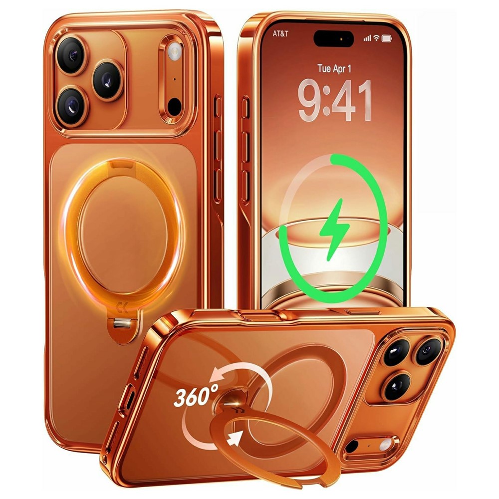 CASEKOO for iPhone 18 Pro / 17 Pro Case Rotating Magnetic Kickstand TPE + TPU Shockproof Phone Cover