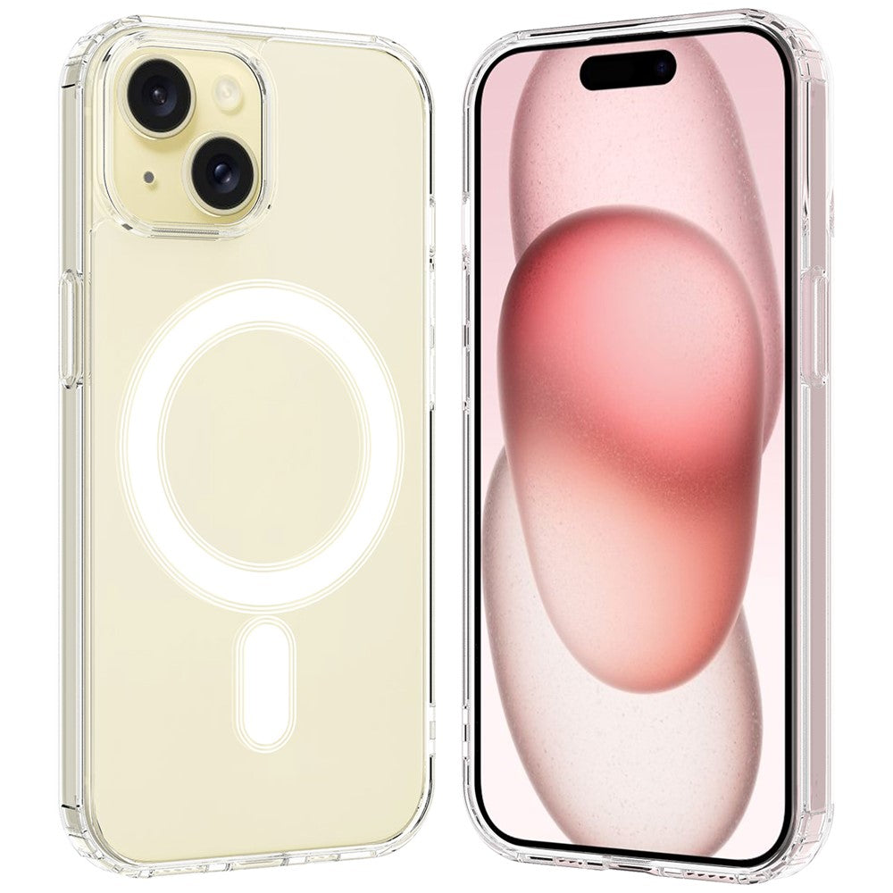 Clear Phone Case for iPhone 15 , Magnetic Ring Acrylic+TPU Phone Shell Cover Compatible with MagSafe