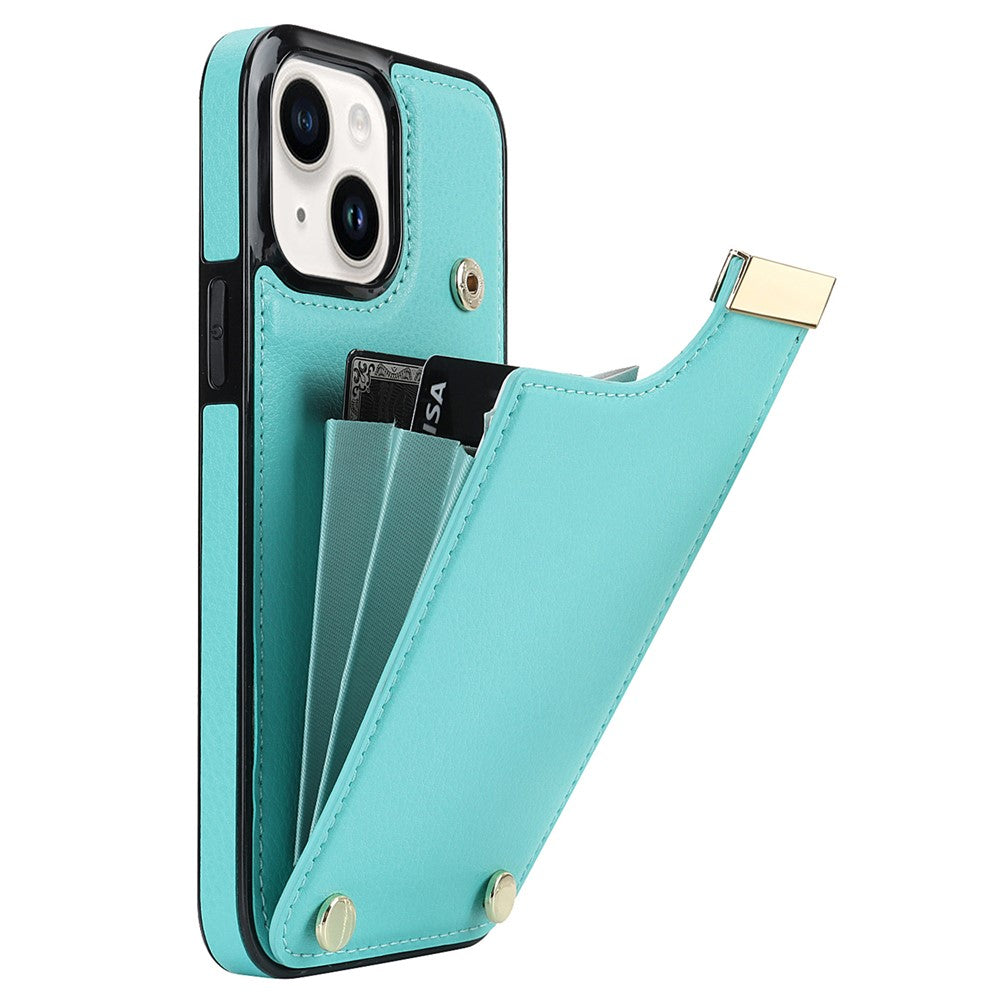 For iPhone 13 Card Holder Phone Case TPU + PU Leather Protective Cover
