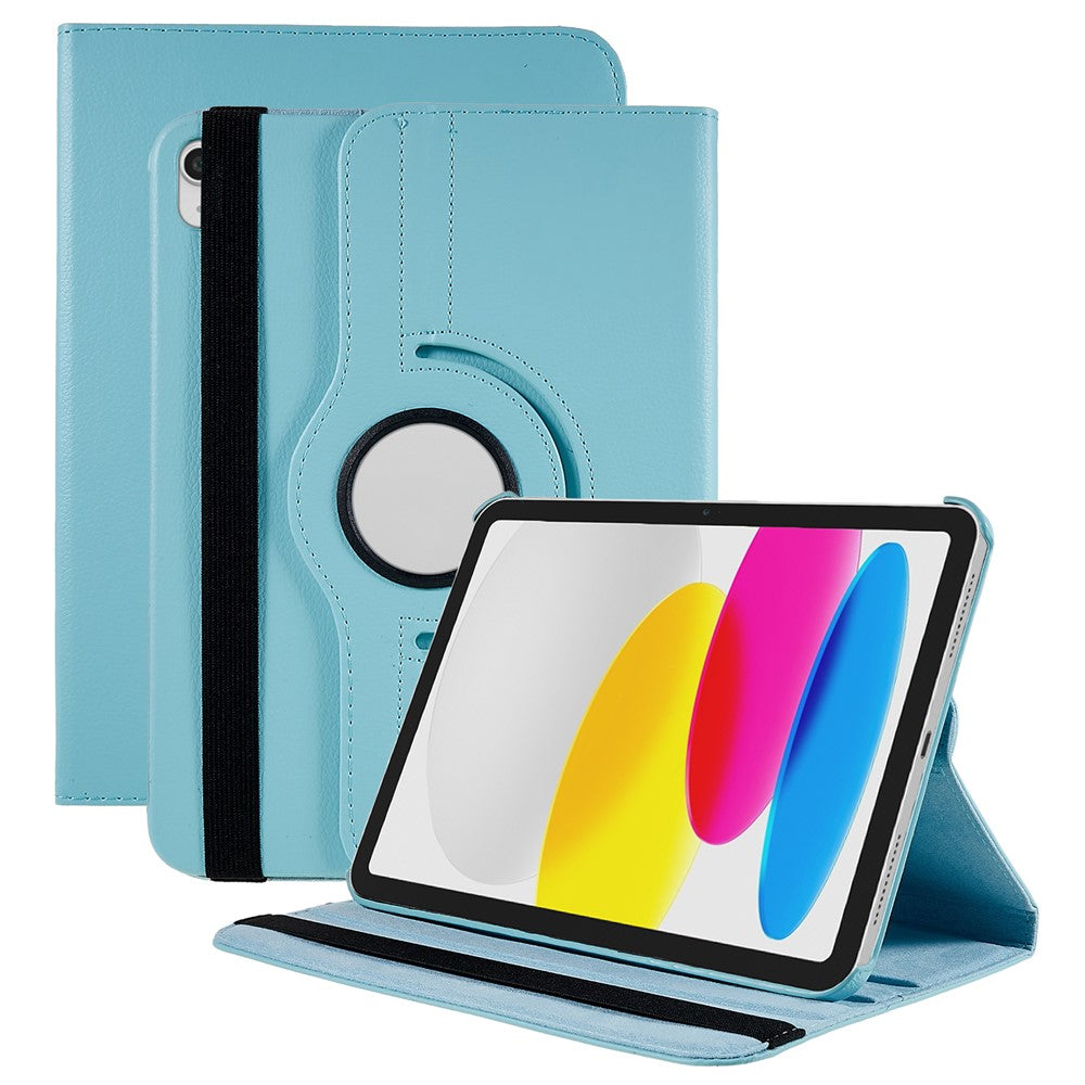 Schutzhülle für iPad (2025) / 10.9 (2022) mit 360° Drehständer, PU-Leder, stoßfest, mit Gummiband