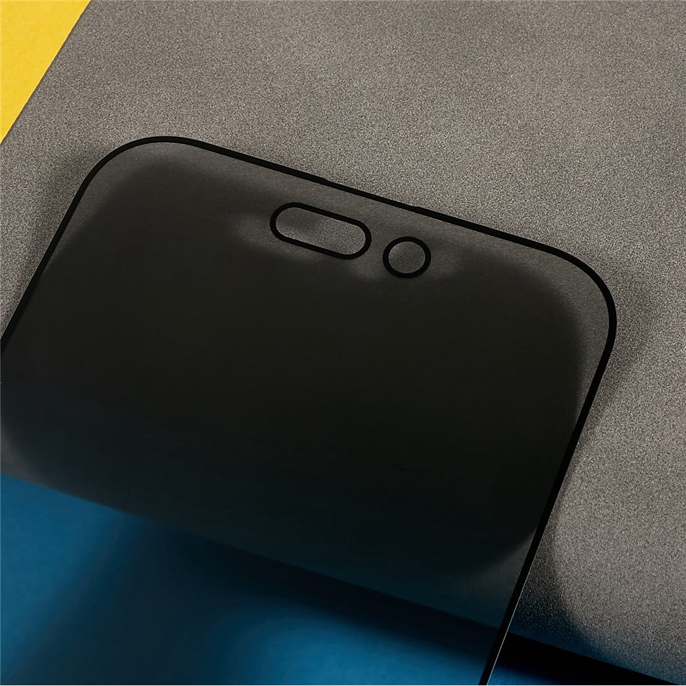 For iPhone 14 Pro 6.1 inch Anti-spy Full Screen High Aluminium-silicon Glass Film Full Glue Silk Printing Anti-abrasion Tempered Glass Screen Protector