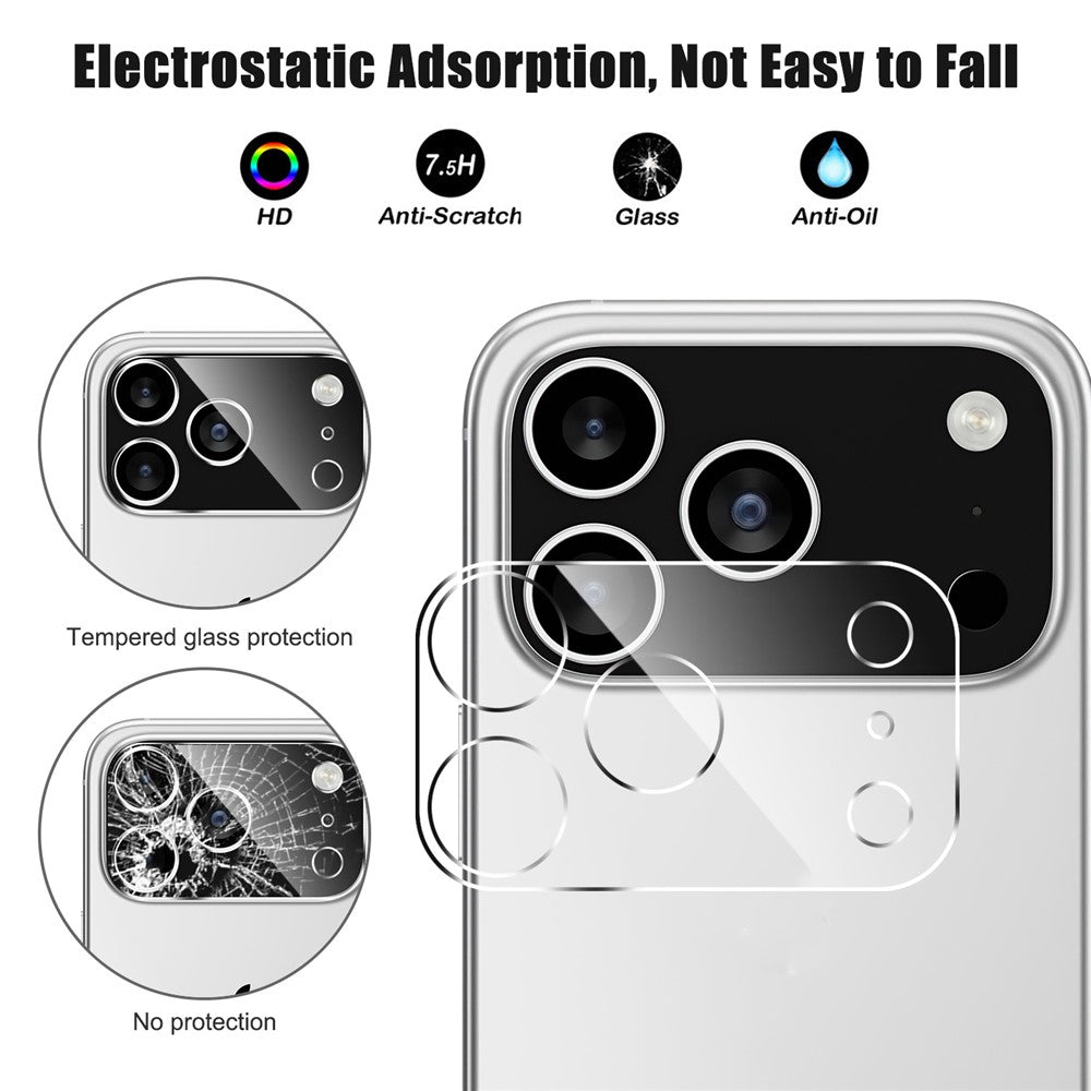 For iPhone 17 Pro Camera Lens Protector Arc Edge Clear Tempered Glass Film