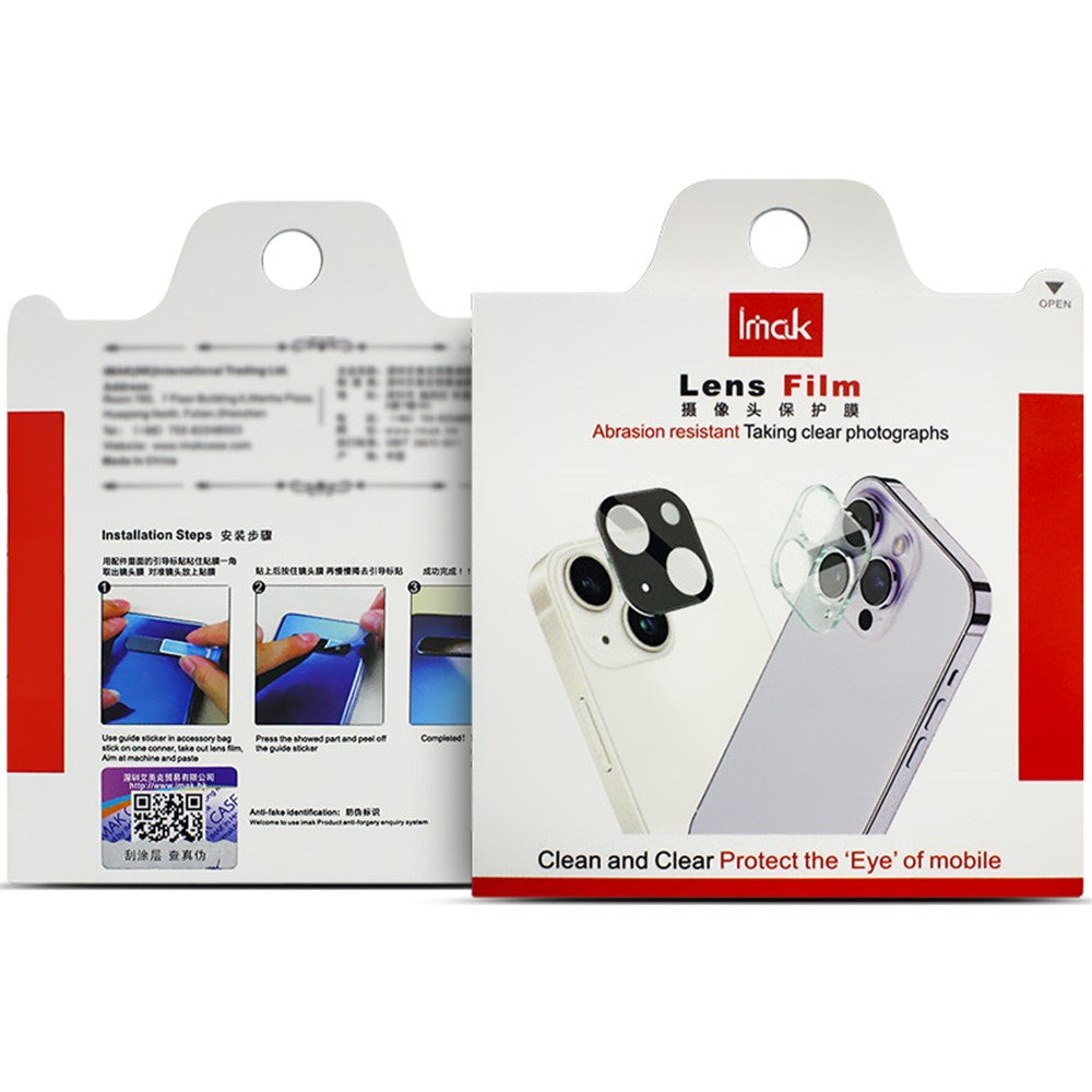 IMAK For iPhone 15 / 15 Plus Integrated Camera Lens Film Tempered Glass Lens Protector + Acrylic Lens Cap