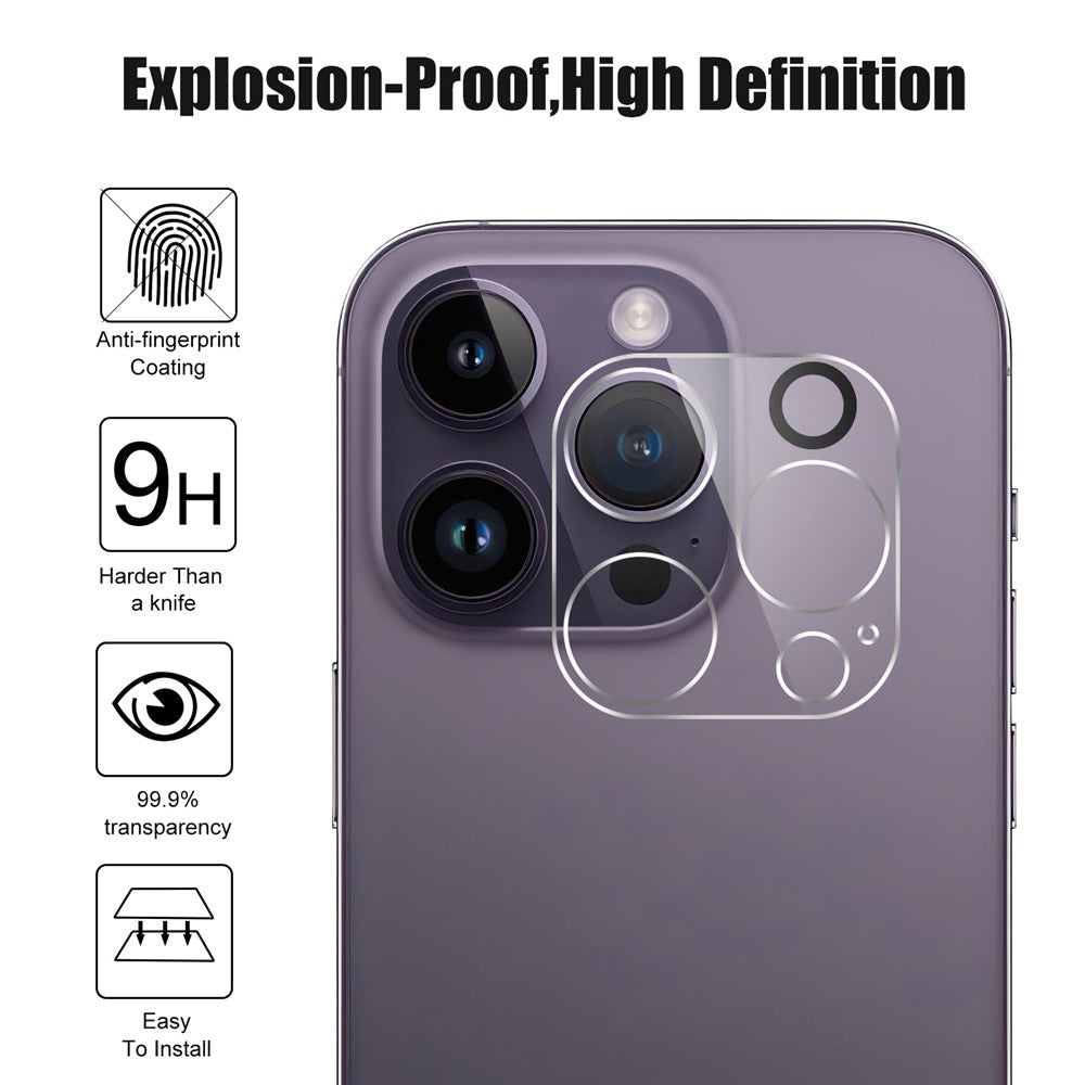 HD Clear Camera Lens Protector for iPhone 15 Pro / 15 Pro Max , Anti-explosion Tempered Glass Phone Rear Lens Film
