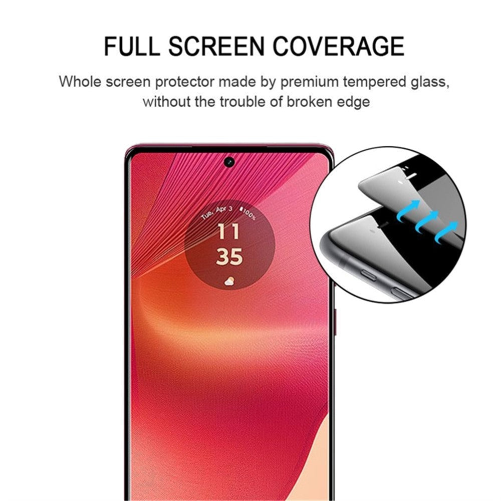 For Motorola Edge 50 Fusion 5G Tempered Glass Full Screen Protector 3D Curved Side Glue Edge