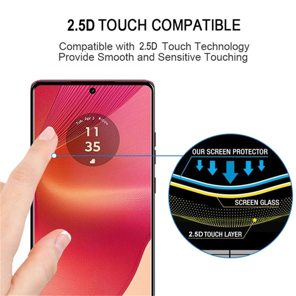 For Motorola Edge 50 Fusion 5G Tempered Glass Full Screen Protector 3D Curved Side Glue Edge
