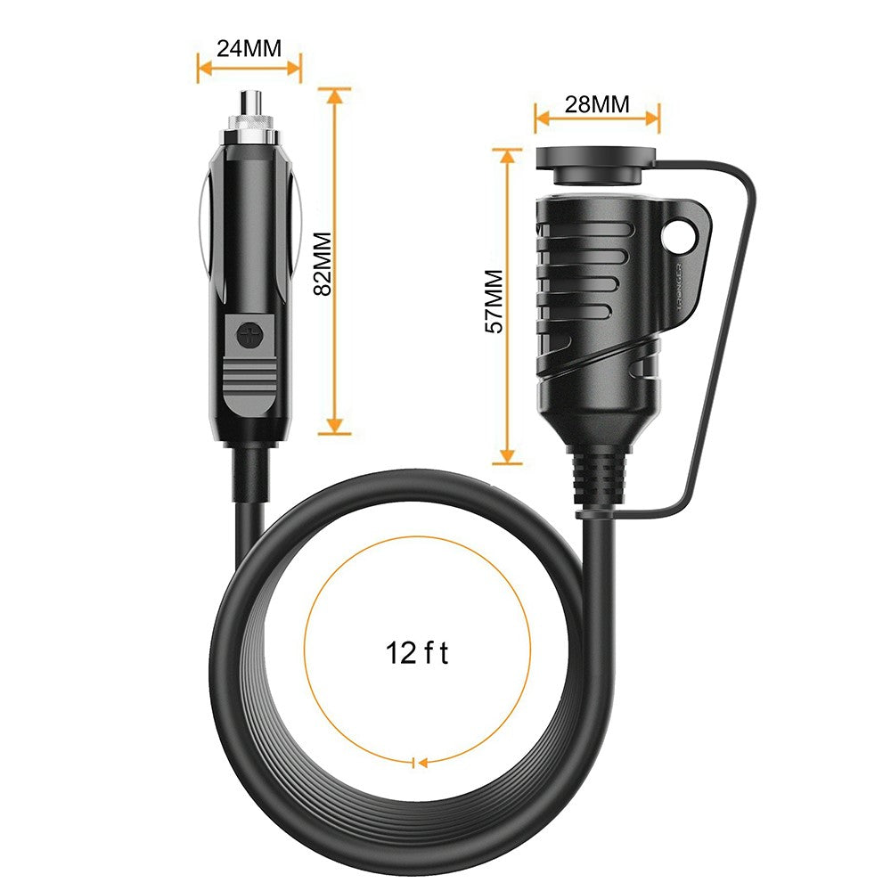 TR-29 Verlängerungskabel für Zigarettenanzünder 3.6m 12V/24V mit 15A Sicherung